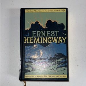 Ernest Hemingway Hardcover Book - Green/Blue Cover